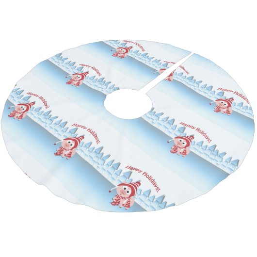 prettige feestdagen! Winter Pig Kerstboom Rok (Gekanteld)