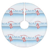 prettige feestdagen! Winter Pig Kerstboom Rok (Voorkant)