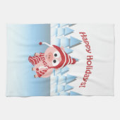 prettige feestdagen! Winter Pig Theedoek (Horizontaal)