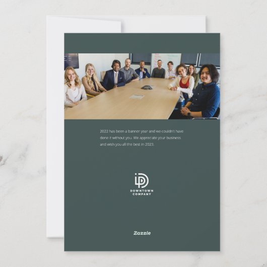 prettige feestdagen Winter Pine Business Holiday C Feestdagenkaart (Achterkant)