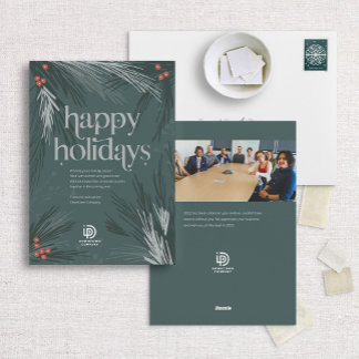 prettige feestdagen Winter Pine Business Holiday C Feestdagenkaart