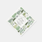 prettige feestdagen Winter Pine Trees Paper Napkin Servet (Hoek)