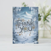 Prettige feestdagen Winter Simple Lovely Bedankkaart (Staand voorkant)