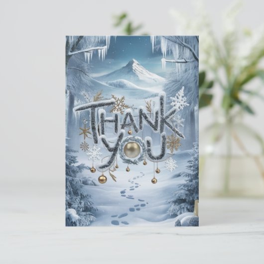 Prettige feestdagen Winter Simple Lovely Bedankkaart (Staand voorkant)