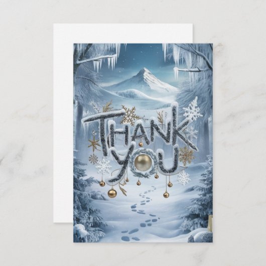 Prettige feestdagen Winter Simple Lovely Bedankkaart (Voorkant / Achterkant)
