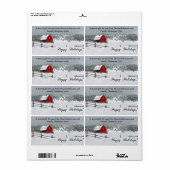 Prettige feestdagen Winter Sneeuwscène met Red Bar Etiket (Full Sheet)