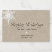 Prettige feestdagen Winter Sneeuwvlok Etiket Burla (Enkel label)