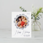 prettige feestdagen Winter Snowflake 1 Fotokerstfe (Staand Voorkant)