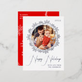 prettige feestdagen Winter Snowflake 1 Fotokerstfe (Voorkant / Achterkant)