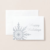 Prettige feestdagen Winter Snowflake Business Folie Kaarten (Voorkant met envelop)