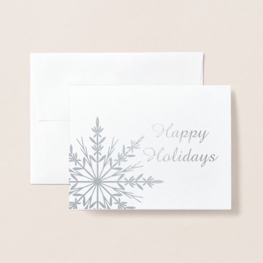Prettige feestdagen Winter Snowflake Business Folie Kaarten (Voorkant met envelop)