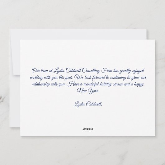 prettige feestdagen Winter Trees Beauful Company Feestdagenkaart (Achterkant)