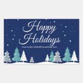 prettige feestdagen Winter Trees Beauful Company Rechthoekige Sticker (Voorkant)