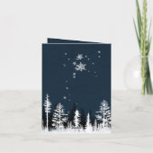 Prettige feestdagen Winter Witte Woud Nacht (Achterkant)