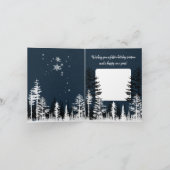 Prettige feestdagen Winter Witte Woud Nacht (Binnen)