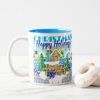prettige feestdagen | WINTER WONDERLAND DREAMS | Tweekleurige Koffiemok