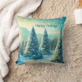 Prettige feestdagen Winter Wonderland Forrest Fees Kussen