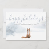 prettige feestdagen Winter Woodland Scene Fox Feestdagenkaart (Voorkant)