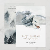 prettige feestdagen | Winterberglandrendierrenner Feestdagenkaart (Voorkant / Achterkant)