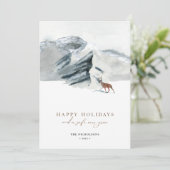 prettige feestdagen | Winterberglandrendierrenner Feestdagenkaart (Staand voorkant)