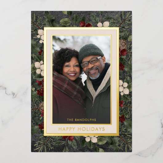 Prettige feestdagen Winterbessen zwart (Voorkant)