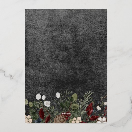 Prettige feestdagen Winterbessen zwart (Achterkant)