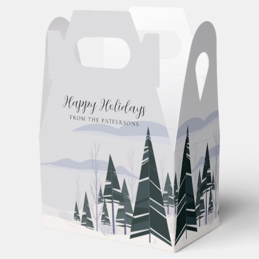prettige feestdagen Winterbomen Modern Kerstfeest Bedankdoosjes (Geopend)