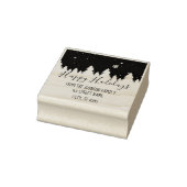 Prettige feestdagen Winterkerstbomen  Rubberstempel (Stempel)