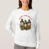 Prettige feestdagen Winterlantaarn T-shirt (Voorkant)