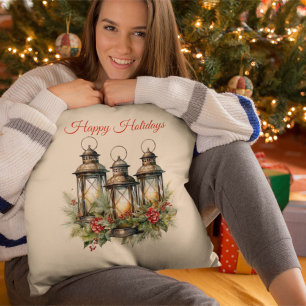 Prettige feestdagen Winterlantaarns Kussen