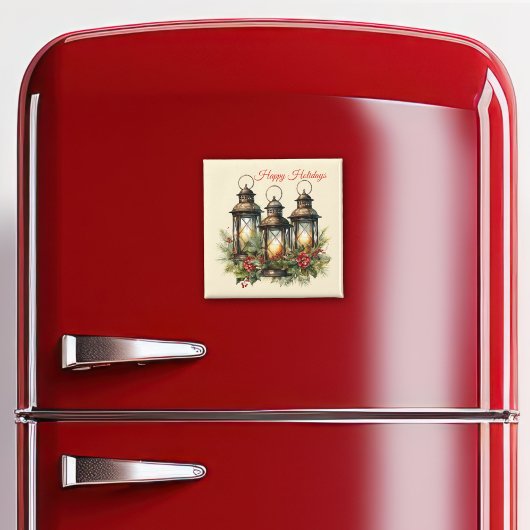 Prettige feestdagen Winterlantaarns Magneet