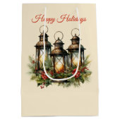 Prettige feestdagen Winterlantaarns Medium Cadeauzakje (Achterkant)