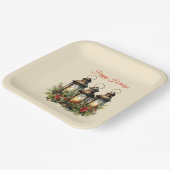 Prettige feestdagen Winterlantaarns Papieren Bordje (Gebogen)