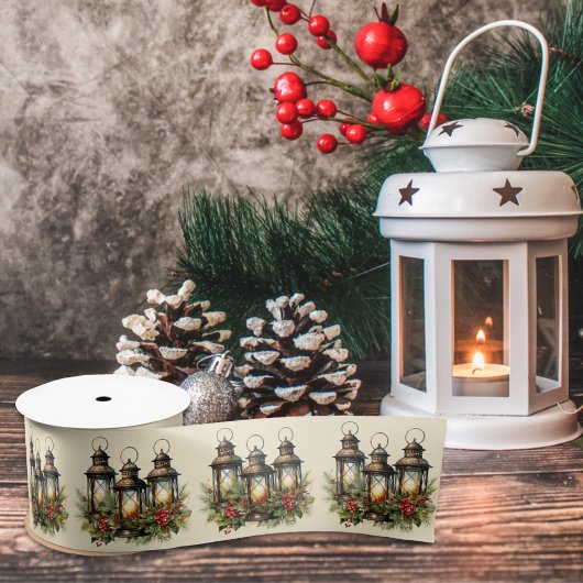 Prettige feestdagen Winterlantaarns Satijnen Lint