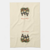 Prettige feestdagen Winterlantaarns Theedoek (Verticaal)