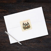 Prettige Feestdagen Winterlantaarns Vierkante Sticker