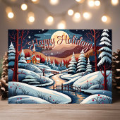 Prettige feestdagen Winternachtscène