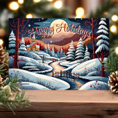 Prettige feestdagen Winternachtscène