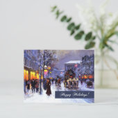 prettige feestdagen. Winterparisian Scene Feestdagenkaart (Staand voorkant)