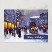 prettige feestdagen. Winterparisian Scene Feestdagenkaart (Voorkant)