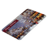 prettige feestdagen.  Winterparisian Scene Magneet (Linkerzijde)