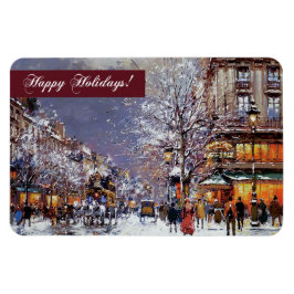prettige feestdagen. Winterparisian Scene Magneet