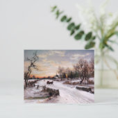 prettige feestdagen.  wintersceen feestdagenkaart (Staand voorkant)