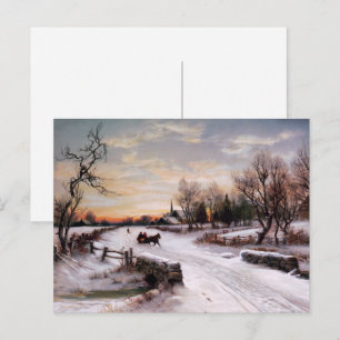 prettige feestdagen.  wintersceen feestdagenkaart