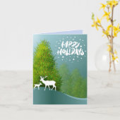 prettige feestdagen Winterscene-groeten Kaart (Gele Bloem)