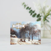 prettige feestdagen. winterscène Kerstmis Feestdagenkaart (Staand voorkant)