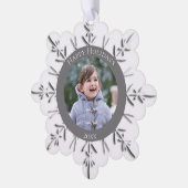 Prettige feestdagen Wintersneeuwvlok Ornament Kaart (Links)