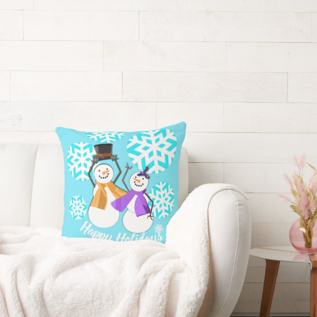 prettige feestdagen | Wintervrienden | Kussen (Bank)