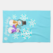 PRETTIGE FEESTDAGEN : wintervrienden Theedoek (Horizontaal)