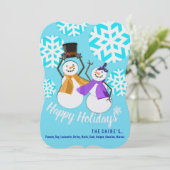 prettige feestdagen | Wintervrienden | Vakantiegel Feestdagenkaart (Staand voorkant)